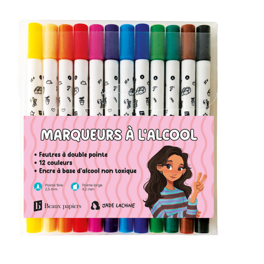 Marqueurs à l'alcool - 12 couleurs
