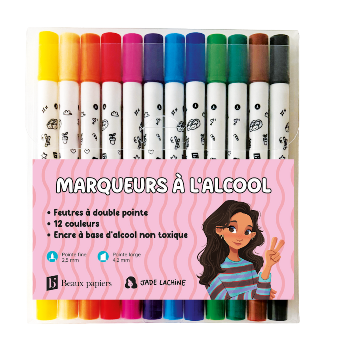 Marqueurs à l'alcool - 12 couleurs