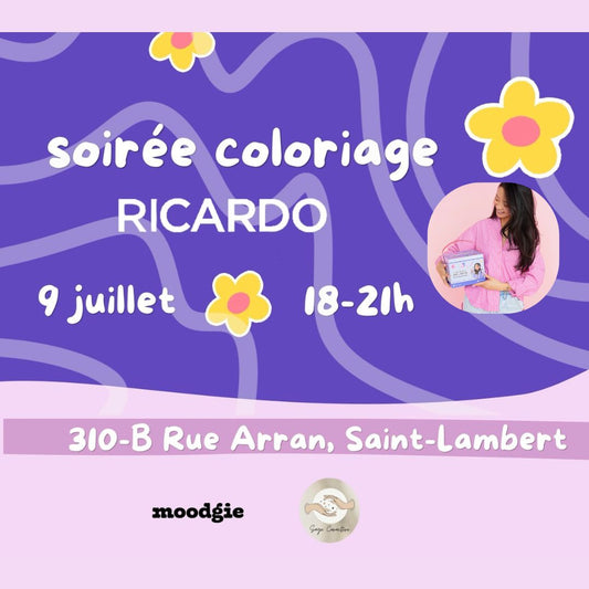 Soirée coloriage – Ricardo St-Lambert (sans Jade) – 9 juillet