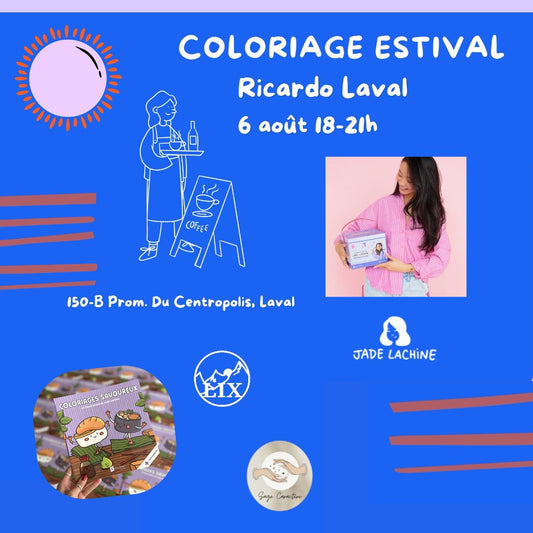 Soirée coloriage – Ricardo Laval avec Jade – 6 août